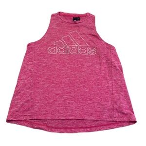 Adidas Pink Heathered Logo Tank Top, Racerback, Size Medium